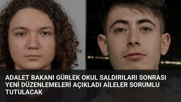 Adalet Bakanı Gürlek Okul Saldırıları Sonrası Yeni Düzenlemeleri Açıkladı Aileler Sorumlu Tutulacak