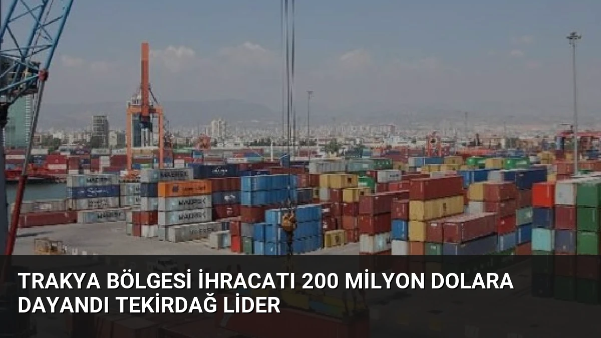 Trakya Bölgesi İhracatı 200 Milyon Dolara Dayandı Tekirdağ Lider