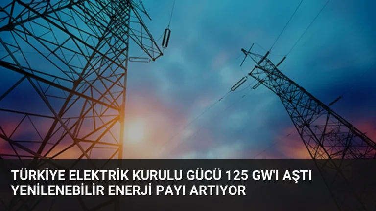 Türkiye Elektrik Kurulu Gücü 125 GW’ı Aştı Yenilenebilir Enerji Payı Artıyor