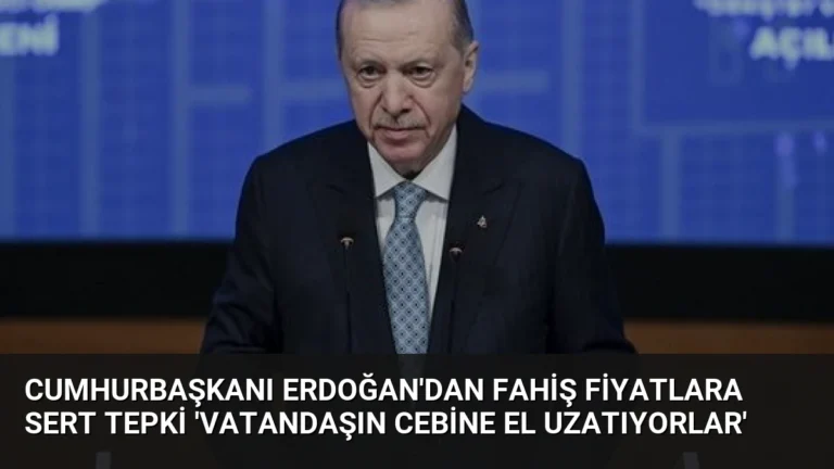 Cumhurbaşkanı Erdoğan’dan Fahiş Fiyatlara Sert Tepki ‘Vatandaşın Cebine El Uzatıyorlar’