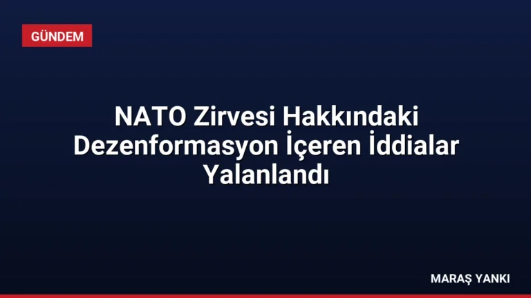 NATO Zirvesi Hakkındaki Dezenformasyon İçeren İddialar Yalanlandı