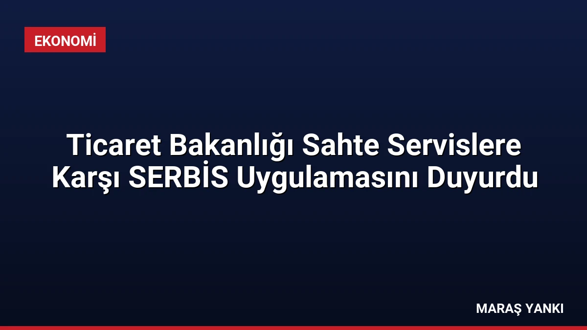 Ticaret Bakanlığı Sahte Servislere Karşı SERBİS Uygulamasını Duyurdu