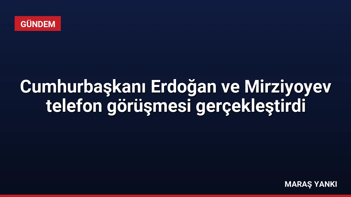 Cumhurbaşkanı Erdoğan ve Mirziyoyev telefon görüşmesi gerçekleştirdi