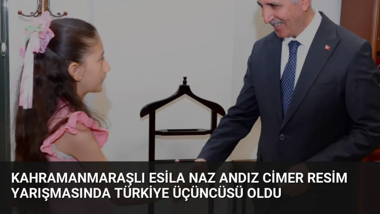 Kahramanmaraşlı Esila Naz Andız CİMER Resim Yarışmasında Türkiye Üçüncüsü Oldu