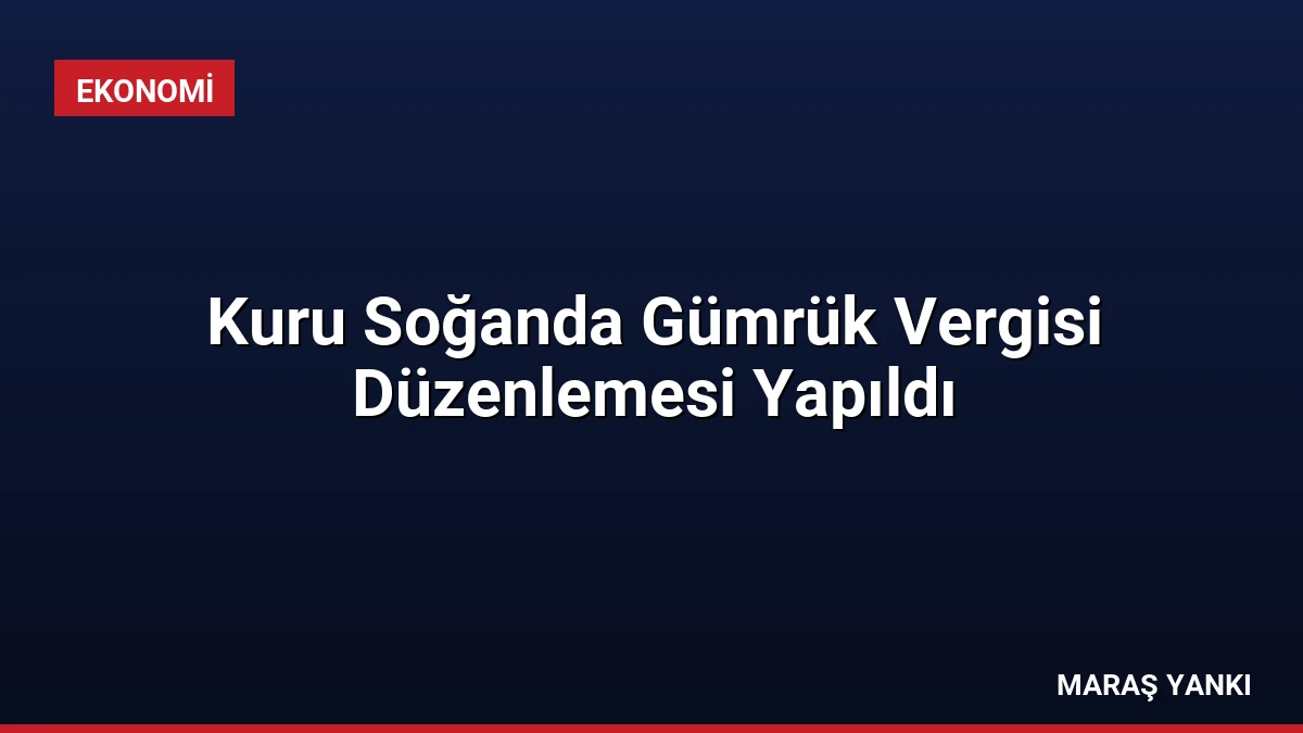 Kuru Soğanda Gümrük Vergisi Düzenlemesi Yapıldı