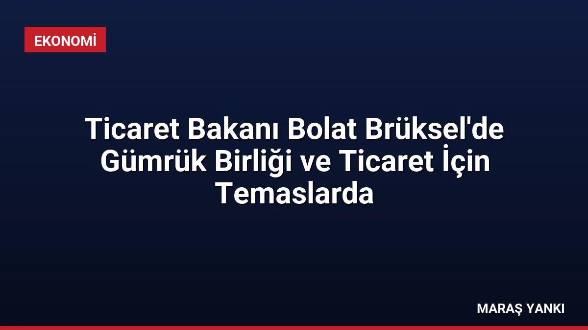 Ticaret Bakanı Bolat Brüksel’de Gümrük Birliği ve Ticaret İçin Temaslarda