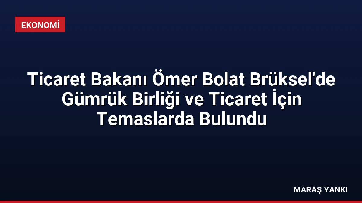 Ticaret Bakanı Ömer Bolat Brüksel’de Gümrük Birliği ve Ticaret İçin Temaslarda Bulundu
