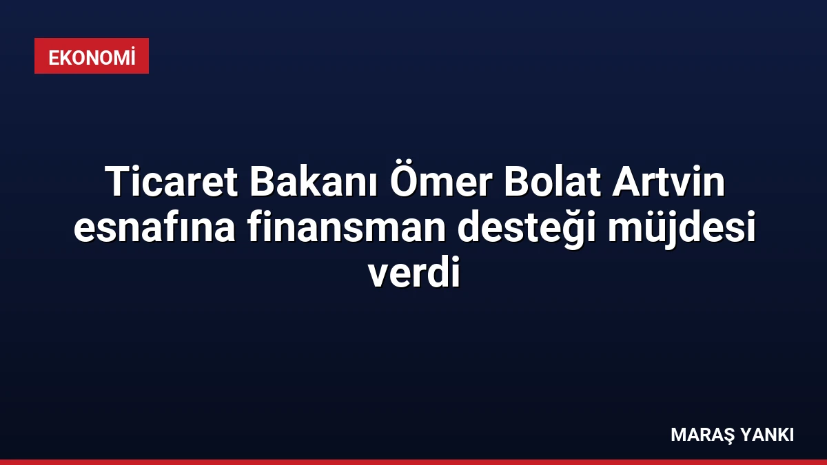 Ticaret Bakanı Ömer Bolat Artvin esnafına finansman desteği müjdesi verdi