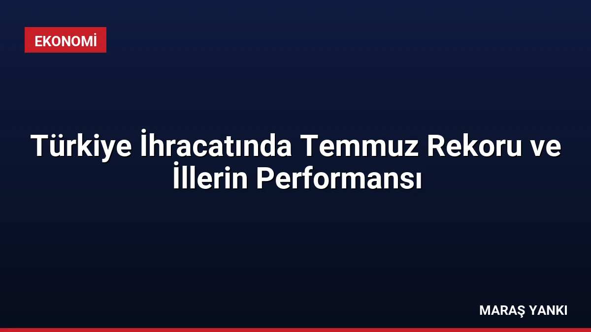 Türkiye İhracatında Temmuz Rekoru ve İllerin Performansı