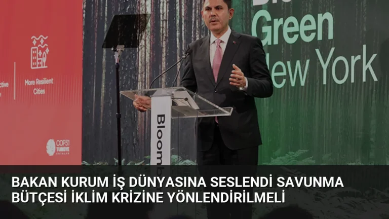 Bakan Kurum İş Dünyasına Seslendi Savunma Bütçesi İklim Krizine Yönlendirilmeli