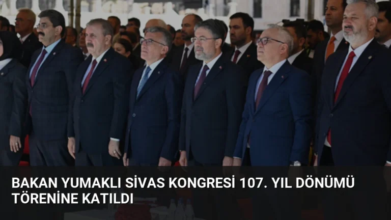 Bakan Yumaklı Sivas Kongresi 107. Yıl Dönümü Törenine Katıldı