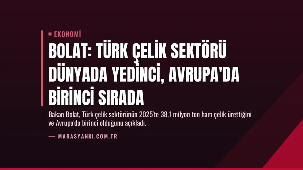 Bolat: Türk Çelik Sektörü Dünyada Yedinci, Avrupa'da Birinci Sırada