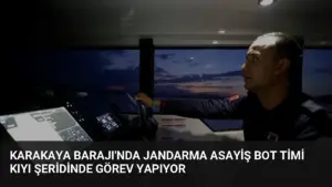 Karakaya Barajı'nda Jandarma Asayiş Bot Timi Kıyı Şeridinde Görev Yapıyor