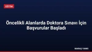 Öncelikli Alanlarda Doktora Sınavı İçin Başvurular Başladı