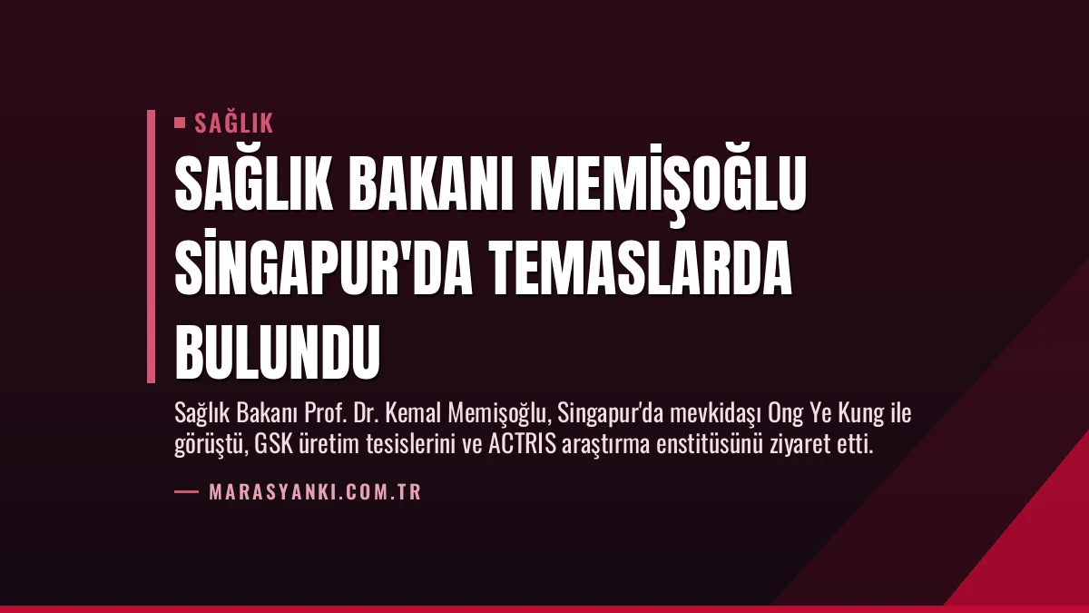 Sağlık Bakanı Memişoğlu Singapur’da Temaslarda Bulundu