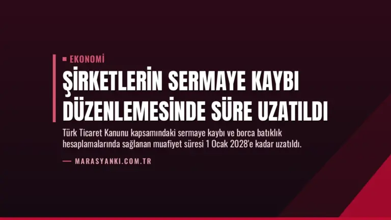 Şirketlerin Sermaye Kaybı Düzenlemesinde Süre Uzatıldı