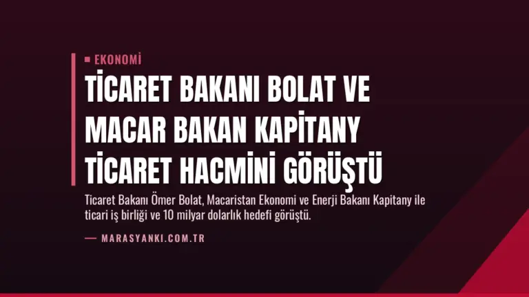 Ticaret Bakanı Bolat ve Macar Bakan Kapitany Ticaret Hacmini Görüştü